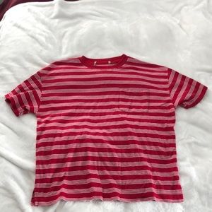 Red and White Striped Tee